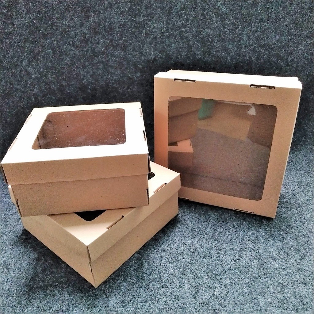 

pekanbaru / Box Tart / Kotak Kue Kraft Persegi Display Karton Super Tebal