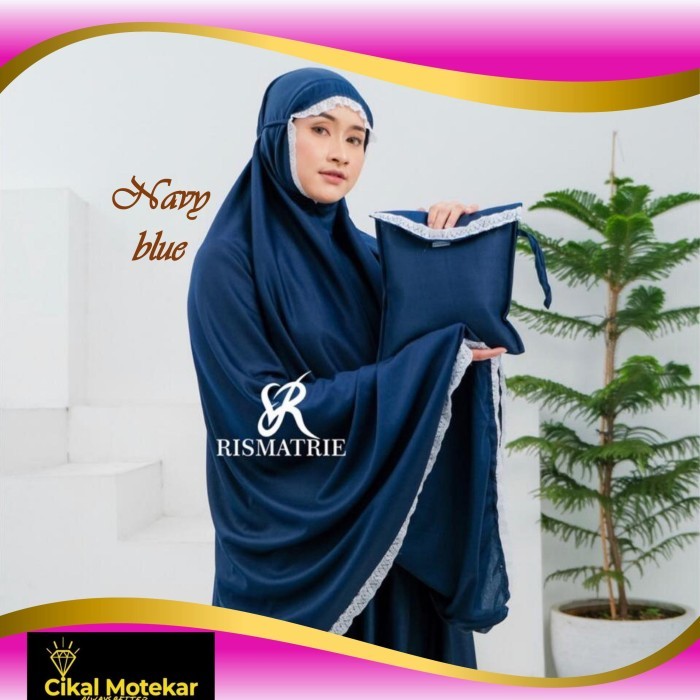 

HAMPERS LEBARAN IDUL FITRI / KADO MUKENA JUMBO DEWASA / KADO ULTAH - Navy Blue, LENGKAP