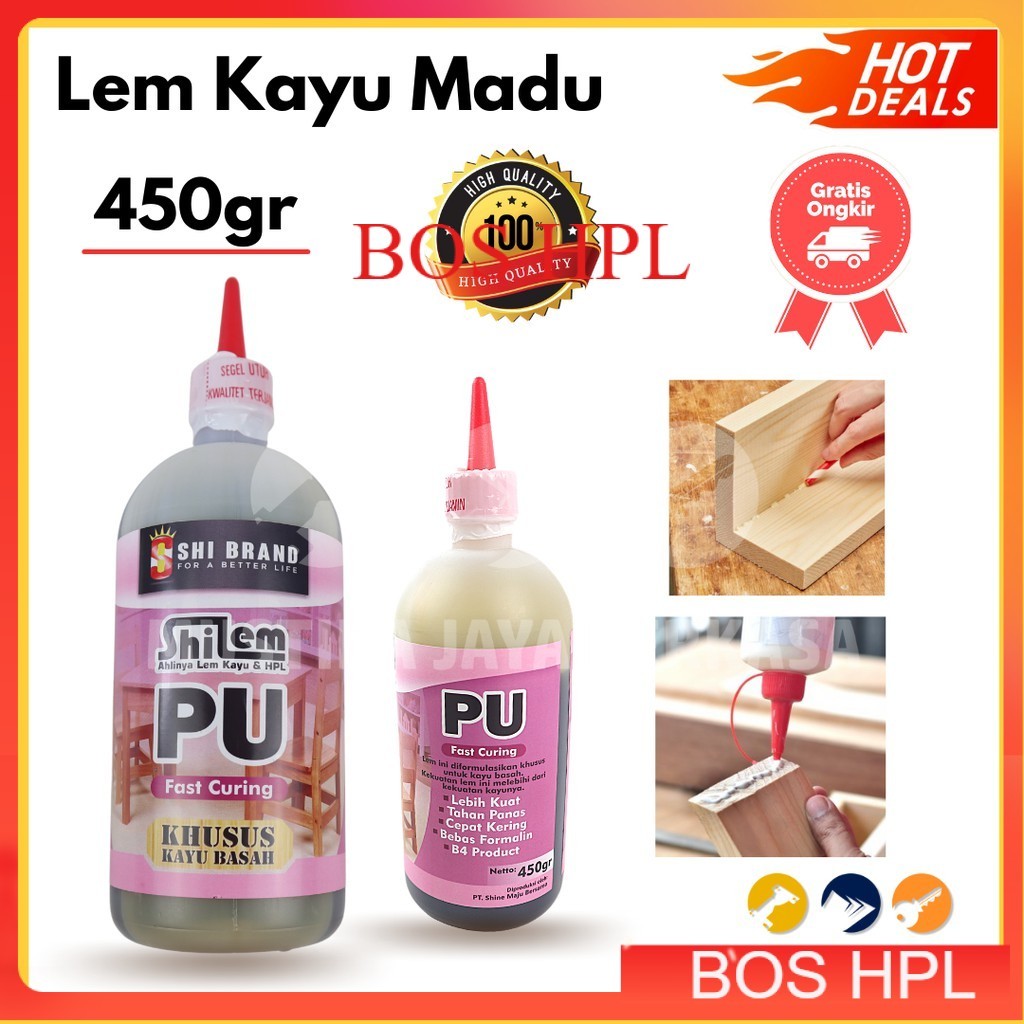 

Lem Kayu Basah Lem Madu Murah Lem PU Berat Triplek HPL Busa Praktis