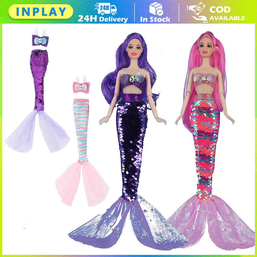 Boneka Mermaid Doll Ekor Besar & Aksesoris / Mainan Anak Perempuan Set Lengkap untuk Hadiah Putri Du