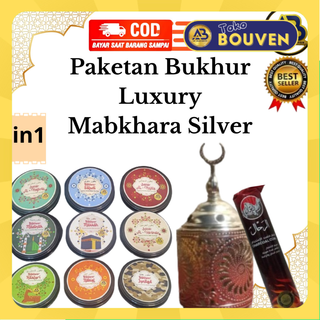 Paketan Buhur luxury Aromatherapy Mabkhara Silver cantik bukhoor bukhur bakhoor Dupa Kemenyan LUban 