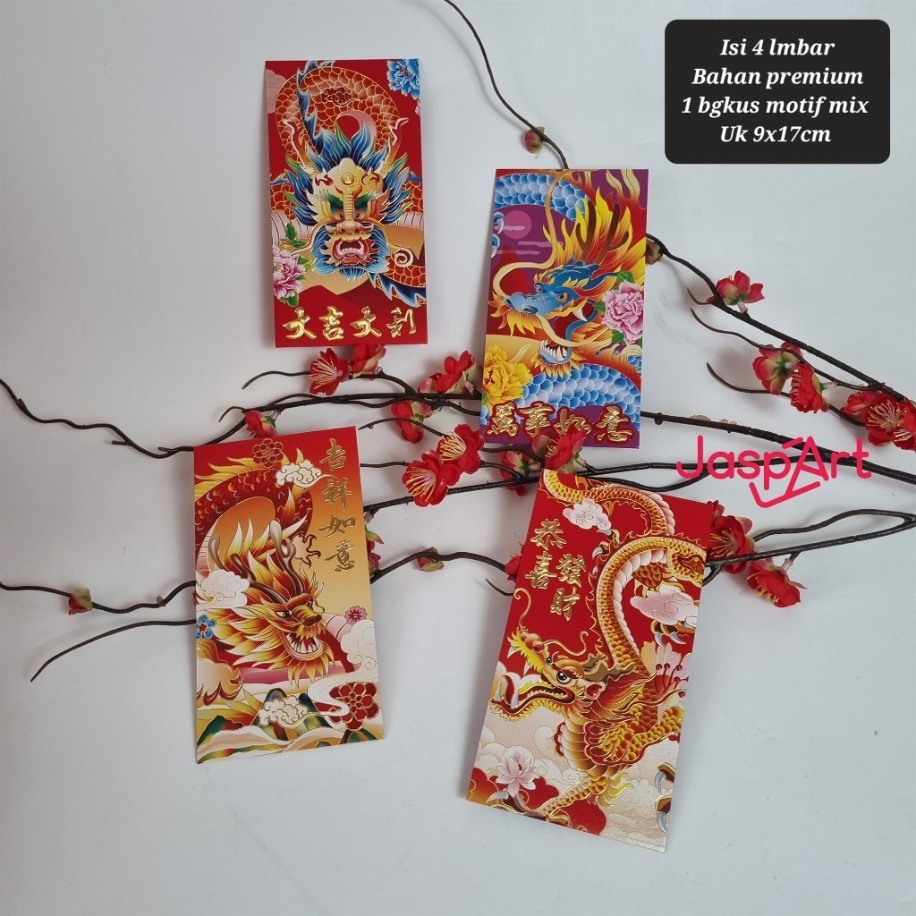 

DISKON..! 4pcs Angpao 2024 NAGA Imlek Merah PREMIUM ANGPAO IMLEK PANJANG SHIO NAGA 2024 PREMIUM viral.in