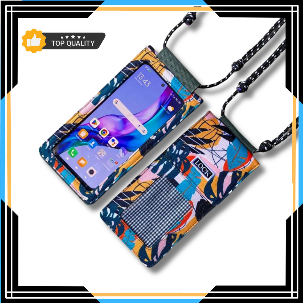 Dompet HP Wanita ID Card Holder dan Uang Selempang Tas HP Wanita Touchscreen Tas Selempang Branded T