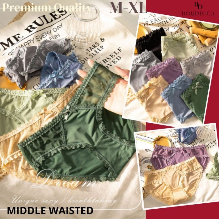 EMVE Celana Dalam Brokat Lembut Soft Tipis Anti Bakteri / CD Lace