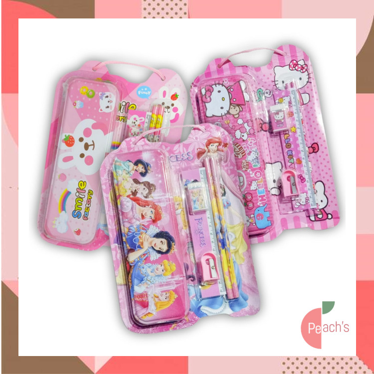 

PEACHs - S6139 Whimsical School Supplies Kit / Set Alat Tulis 6 in 1 / Paket Alat Tulis Sekolah / Fancy Set Anak Motif Karakter Lucu