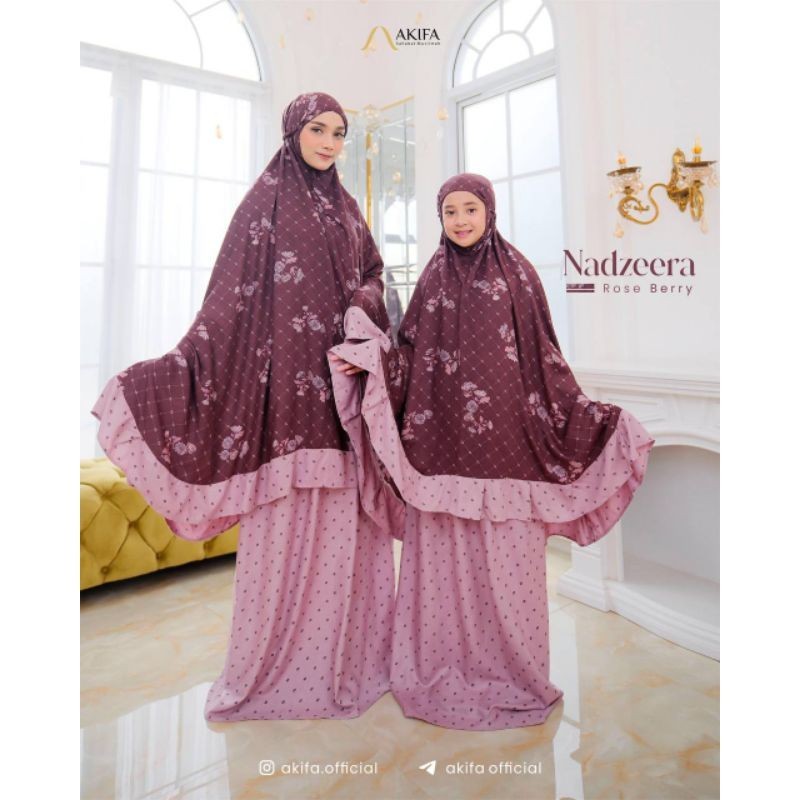 READY STOCK Mukena Couple Ibu dan Anak Nadzeera Mukenah Printing BY AKIFA
