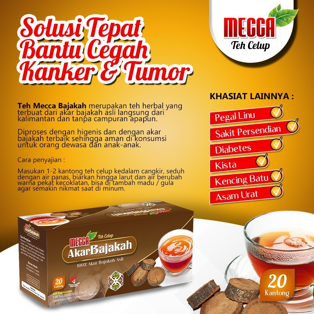 

Teh Akar Bajakah Mecca Teh Herbal Anti Kanker dan Tumor - 20 Kantong bq