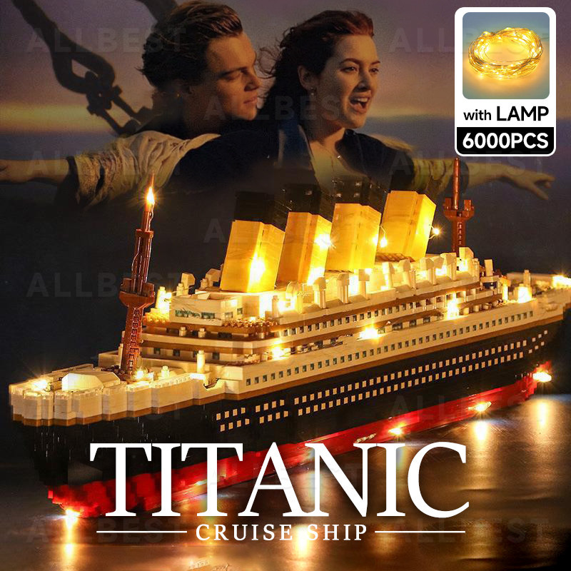 6000pcs Mini Bricks Model Titanic Cruise Ship Model Boat DIY Mainan kapal Titanic 3000 pcs /Mini Bri
