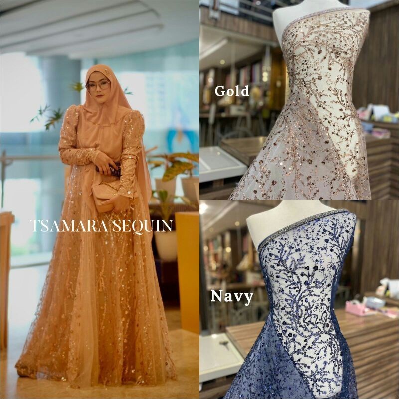 [Mustbe Hijab] GAMIS SET TILE TERBARU / DRESS PESTA MEWAH " TSAMARA SEQUIN " by Mustbe hijab