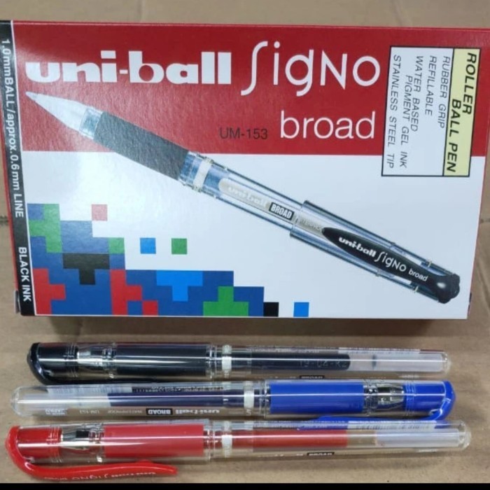 

pulpen gell uniball signo broad UM-153 ink 1.0 - Hitam