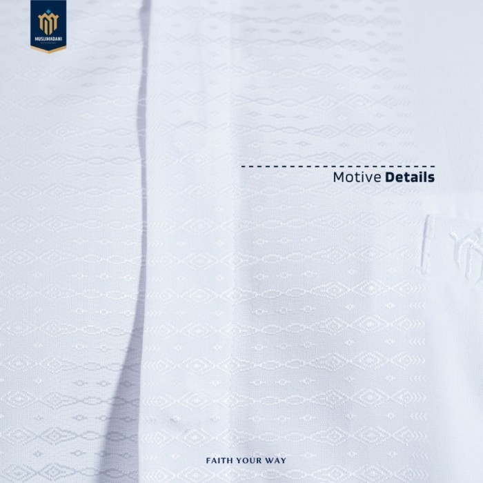 Muslimadani Baju Koko Dewasa EM Kemko Lengan Panjang Koko Putih - WHITE, S