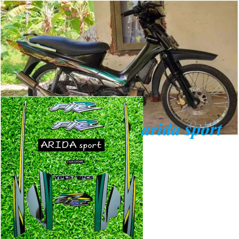 Striping stiker  Yamaha f1zr fizr fiz r f1z r crom hitam hijau tahun 1996 1997 berkualitas spt origi