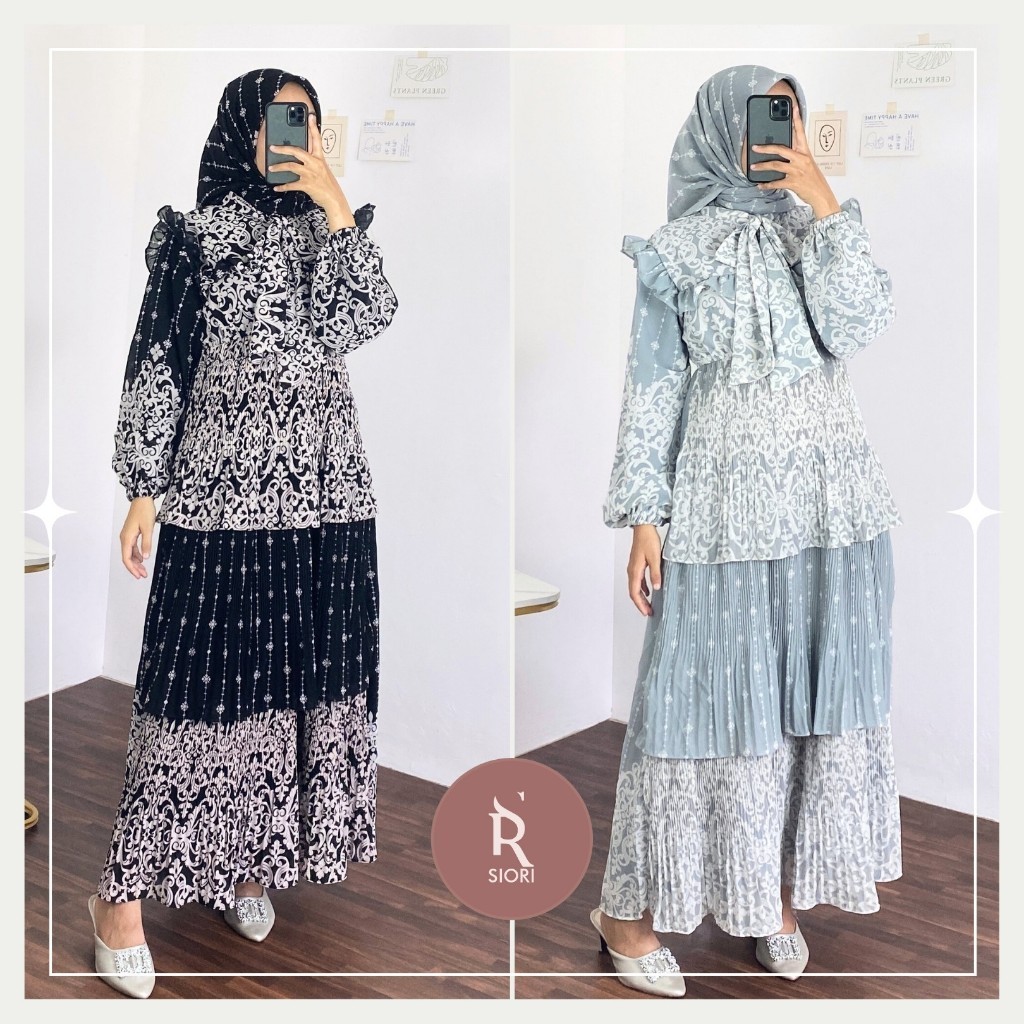 [Tunik Terbaru 2024] SIORI -  Cinderella Dress Free Hijab | Gamis Muslim Motif Terbaru Wanita Kekini