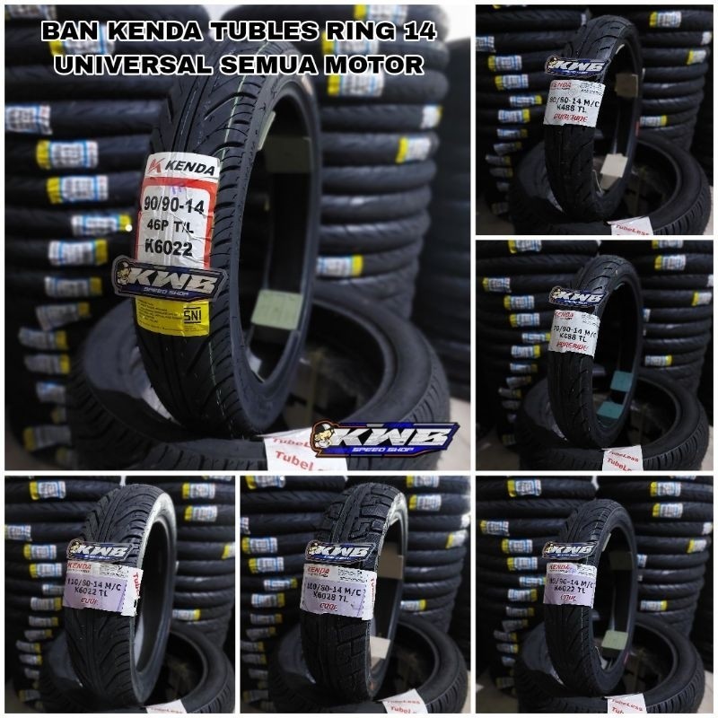 BAN KENDA TUBLES RING 14 UKURAN 70/90 - 80/80 - 80/90 - 90/90 - 100/80 - 110/80 KODE K488 K6028 K602