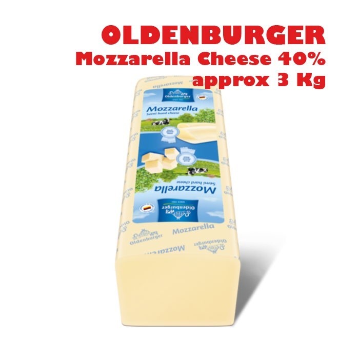

Oldenburger Mozzarella Cheese 40% approx 3 Kg