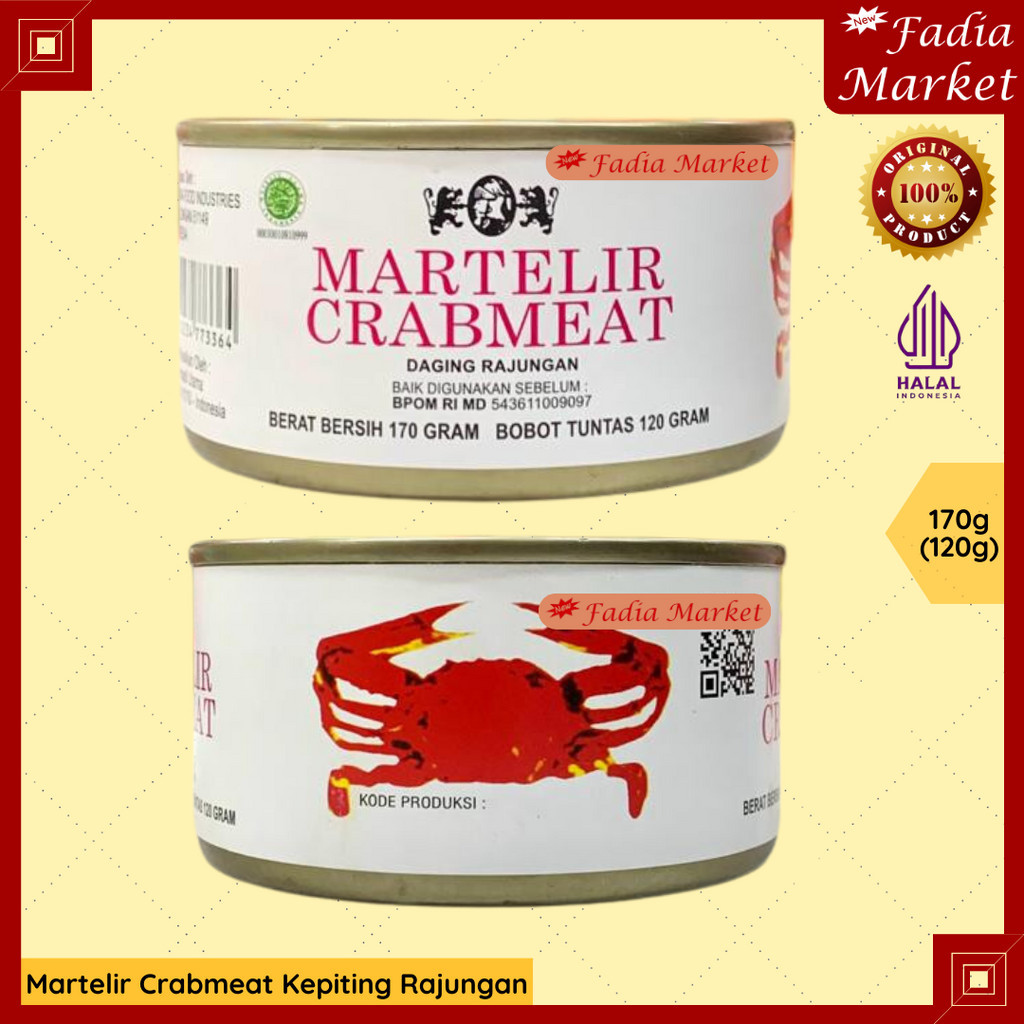 

Martelir Crabmeat Daging Kepiting Rajungan Kaleng 170g 120g