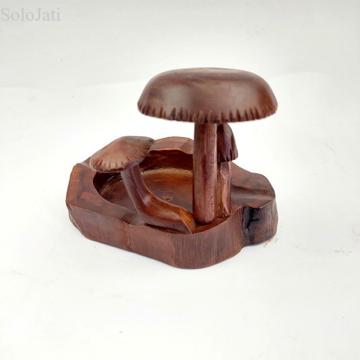 

Asbak motif ukir jamur kerajinan kayu jati Antik Klasik murah