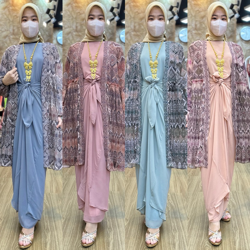 REALPICT SALSA SET KAFTAN | KAFTAN IKAT PERUT | BAJU KONDANGAN | KAFTAN CERUTI PREMIUM | KAFTAN TERB