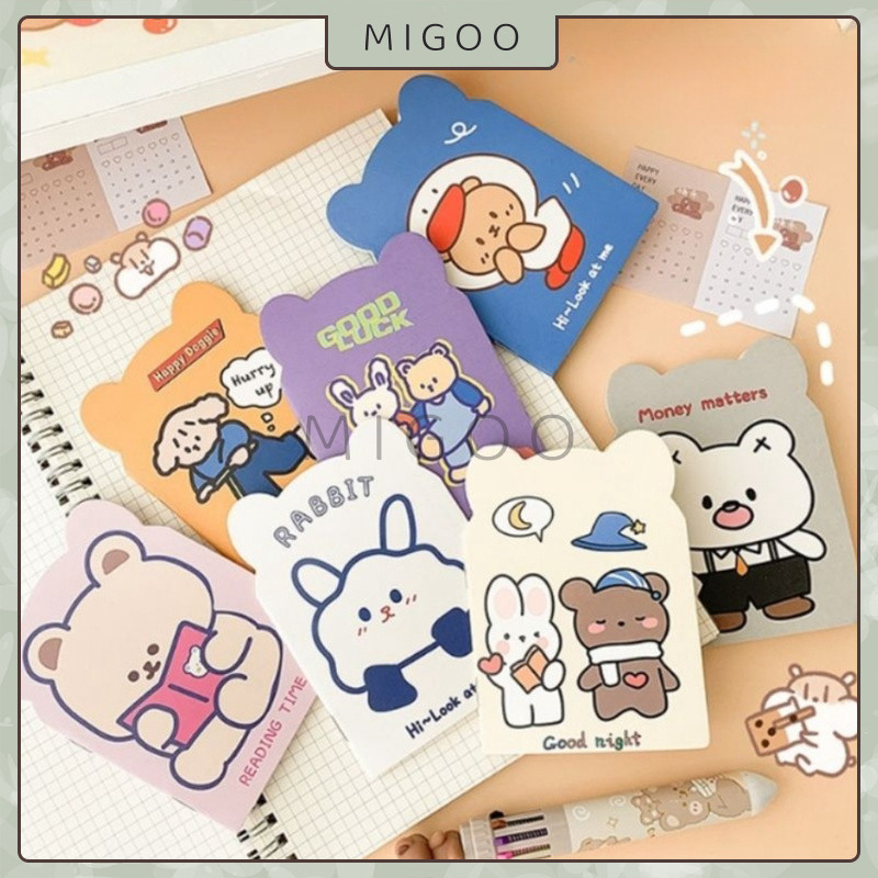 

MiGoo Buku Tulis Memo Mini Motif Karakter Kartun Berkuping Cartoon Mini Book Cute Bear Ear Animal Cartoon Random Notebook