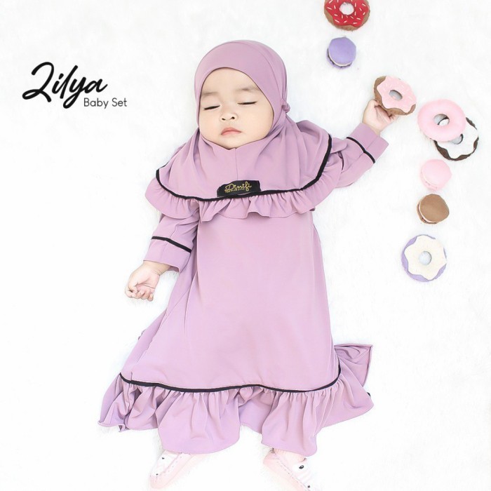 Baju Gamis Bayi 12 bulan Gamis Anak 1-2 tahun Zilya - lavender