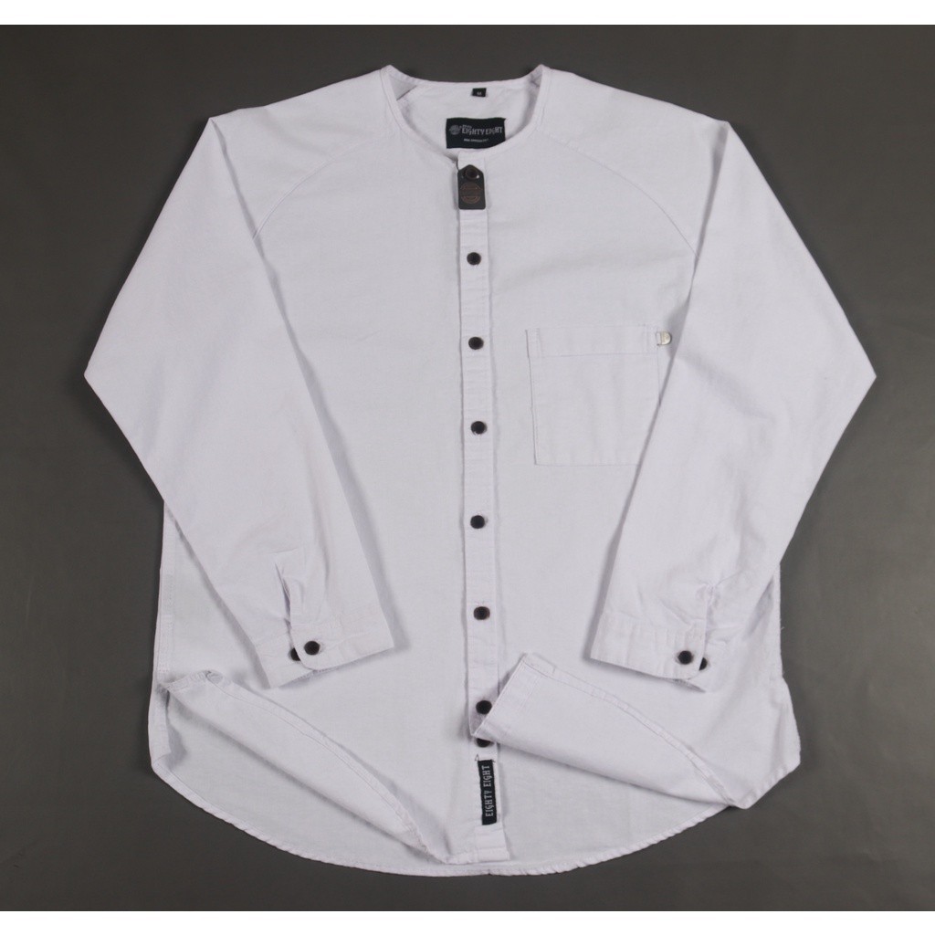 Brill Eighty Eight - Kemeja Koko Premium Panjang Kerah O White