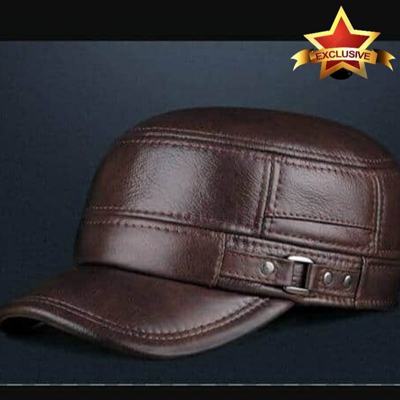 TOPI KOMANDO KULIT ASLI/TOPI KULIT KOMANDO PRIA/WANITA