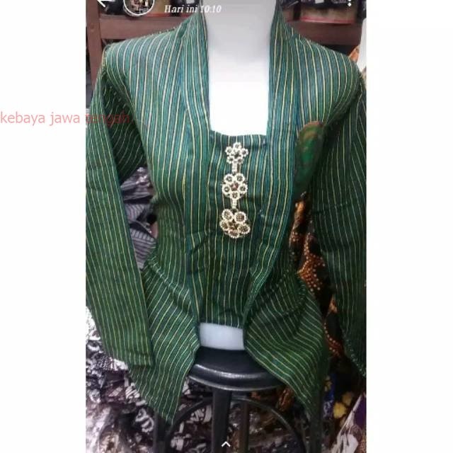 LURIK JAWA Kebaya lurik dewasa hijau | lurik cewek | baju adat jawa Kebaya Bludru