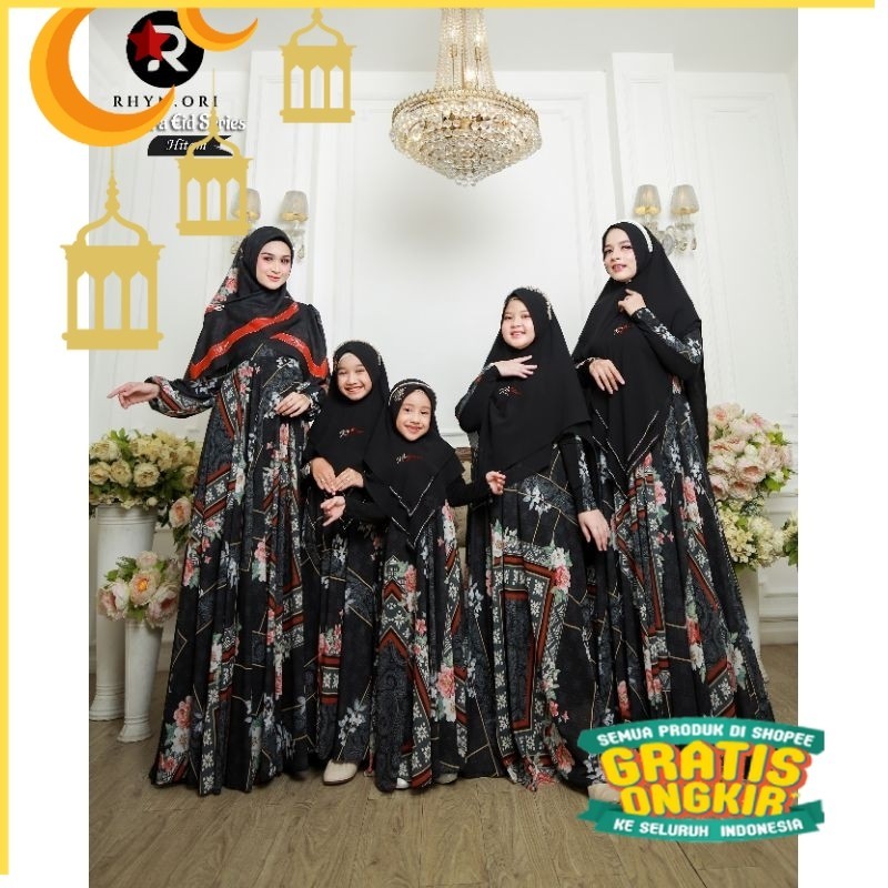 Gamis Couple ibu & anak / gamis couple sameera eid by eldeena syari rhyn/nude yellow kuning mustard