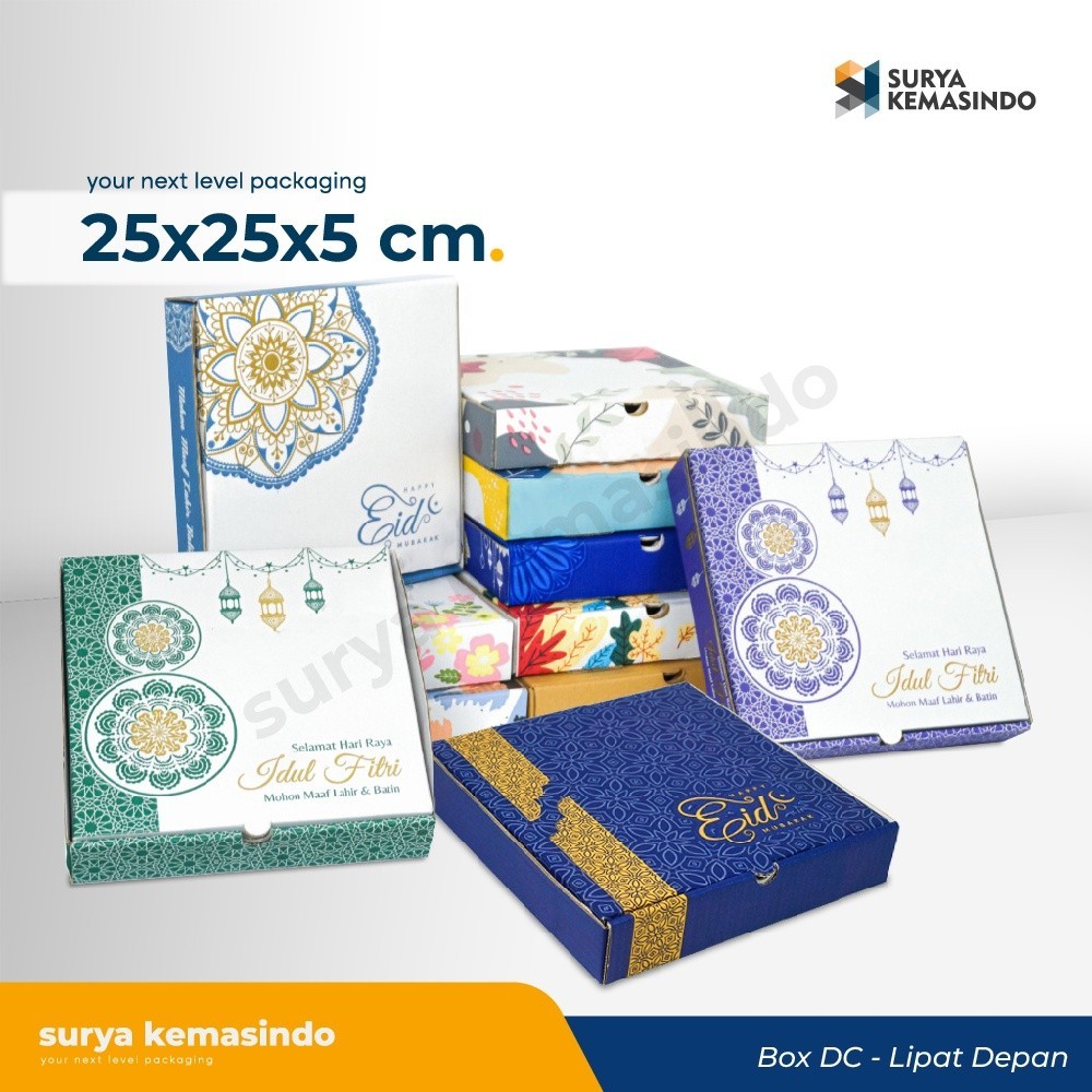 

Box 25x25x5 cm (KuKer Toples 250gr isi 4) Kardus/Karton/Kue Kering/hampers/idul fitri/eid mubarak/tinggi5