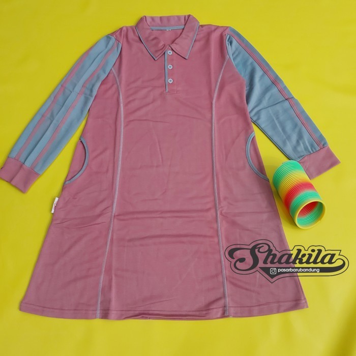 tunik kaos muslimah - pink, S