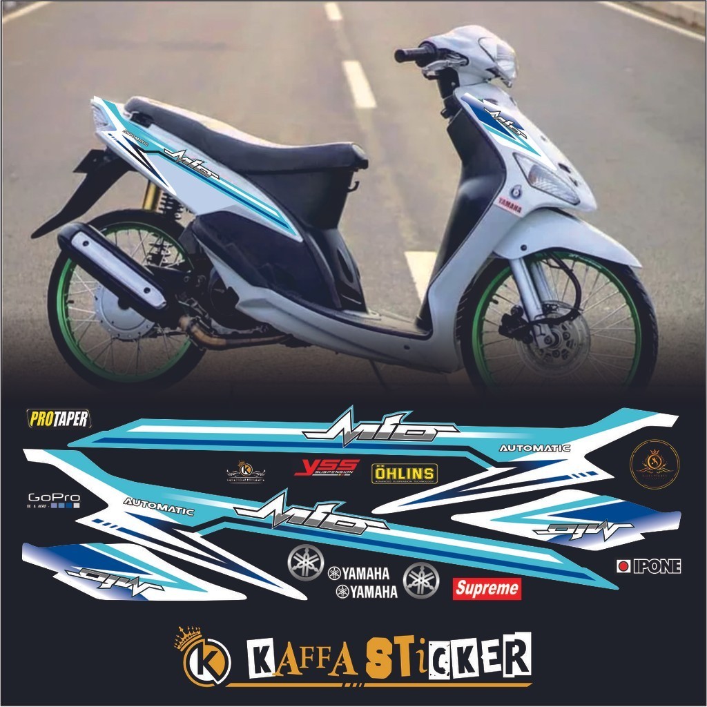 STIKER POLET Striping mio sporty mio smile mio amore mio thailand stiker mio smile variasi putih str