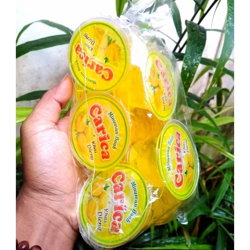 minuman carica isi 12cup / manisan carica dieng oleh oleh khas dieng banjarnegara free buble wrap..