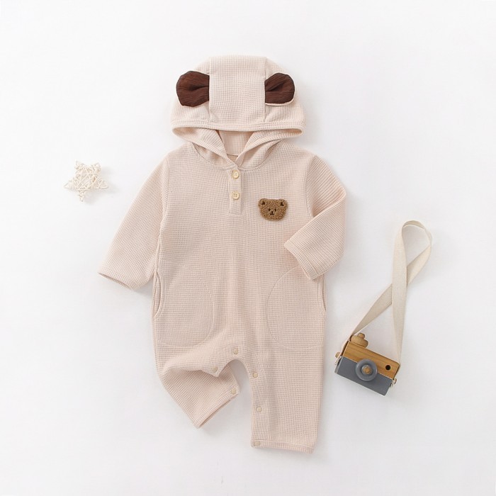 JIMMY HOODIE BEAR SWEATER JUMPER / BAJU ANAK / BAJU BAYI NEW BORN - CREAMM, 12-15M