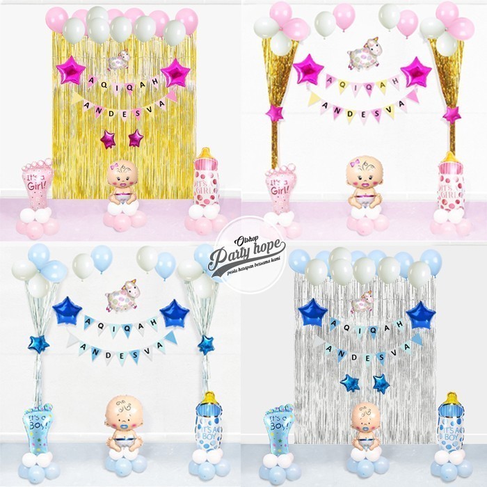 paket dekorasi balon aqiqah / set balon dekorasi tasyakuran aqiqah