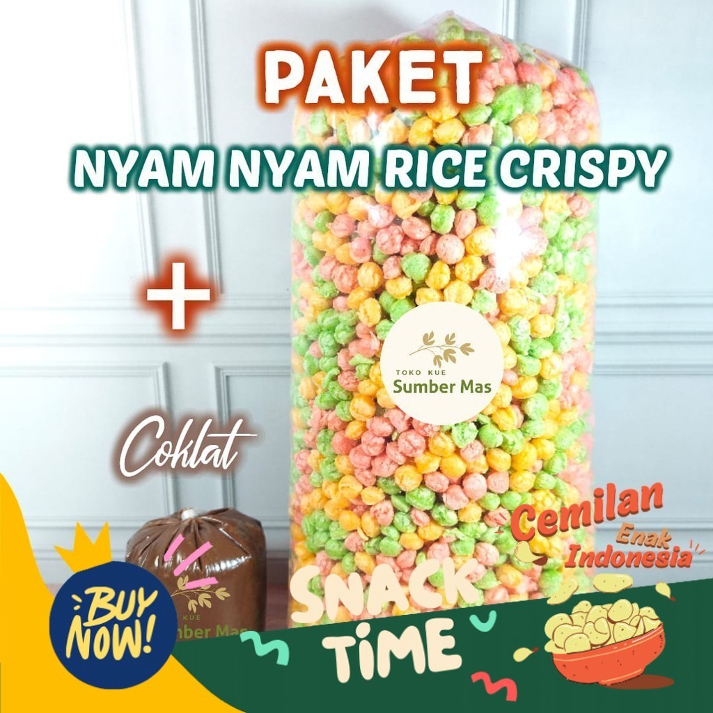 

Special Diskon NYAM NYAM | RICE CRISPY KILOAN | Berat 1 Kg / Paket dengan coklat 250 gr