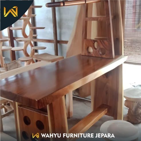 Meja mini bar kursi cafe resto kayu trembesi meh suar jepara