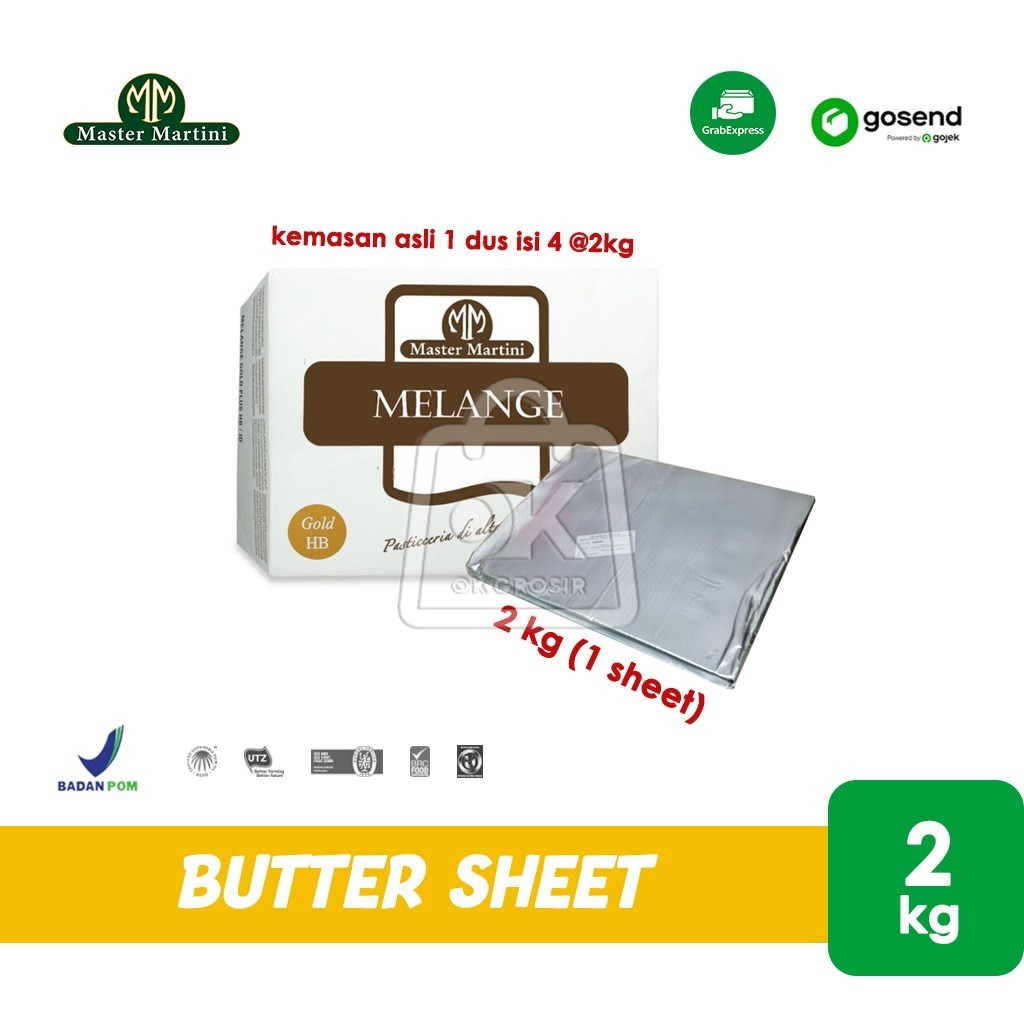 

Butter Sheet Melange Gold HB 20% (1 Sheet 2 kg) KHUSUS INSTANT