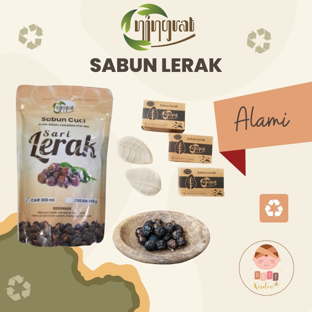 Ningrat Sabun Lerak untuk Clodi Popok Kain Menspad Batik Alami Ramah Lingkungan Batangan Cream