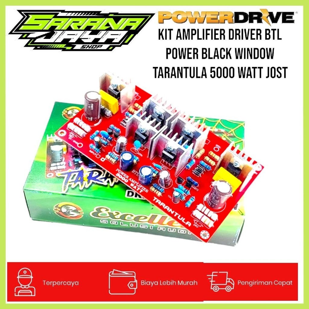 KIT AMPLIFIER DRIVER BTL POWER BLACK WINDOW TARANTULA 5000 WATT