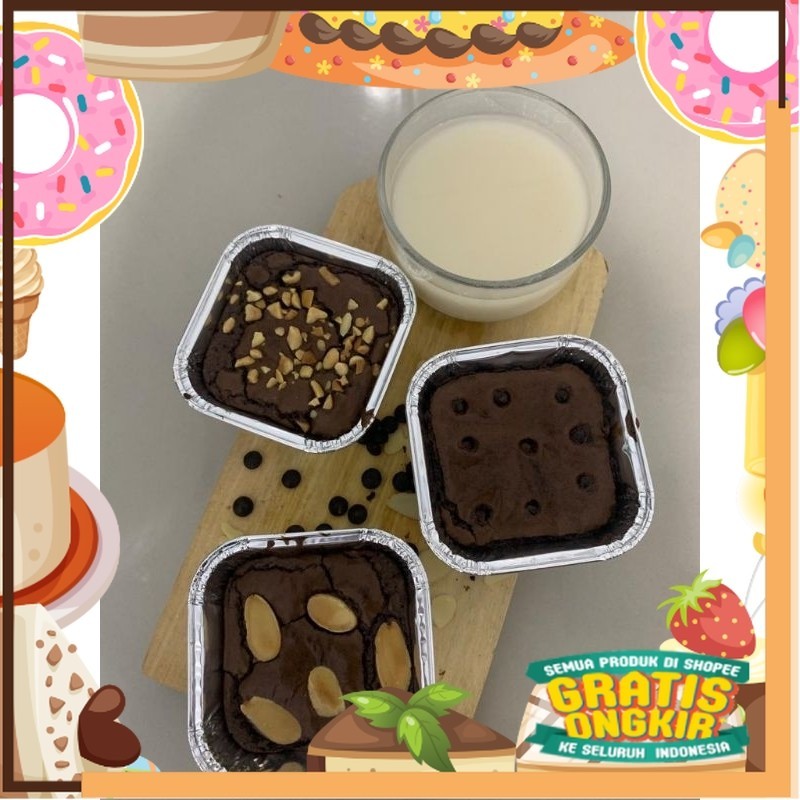 

Brownies Panggang Fudgy Cup Almunium/ King J Snack