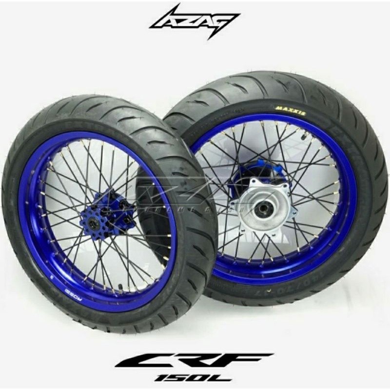 BAN SET CRF 150 L BAN MAXXIS 120/140 RING 17 300/350 HOLE 36 DEPAN BELAKANG