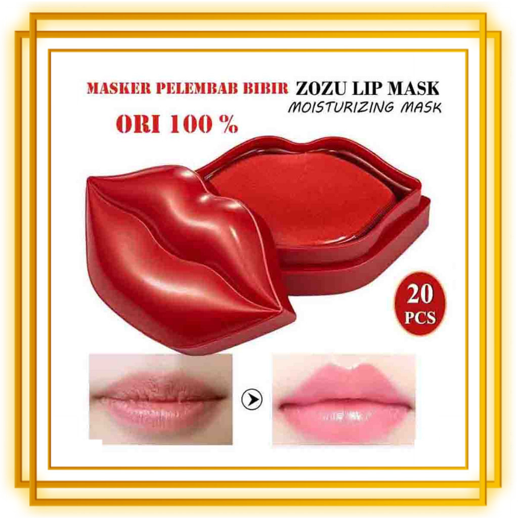 ZOZU Lip Mask Masker Bibir Collagen 20 PCS Masker Perawatan Bibir Pelembab Bibir