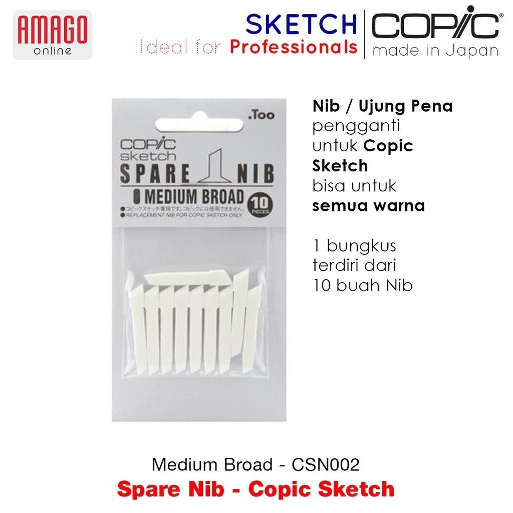

COPIC Sketch - Nibs - Medium Broad - Ujung Pena Pengganti Copic Sketch - CSN002