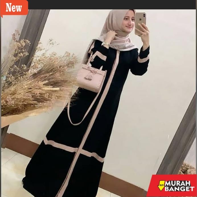 abaya lebaran ala Turkey- promo-big sale-Best seller-dress hitam-dress polos-murah gamis turkey-gami