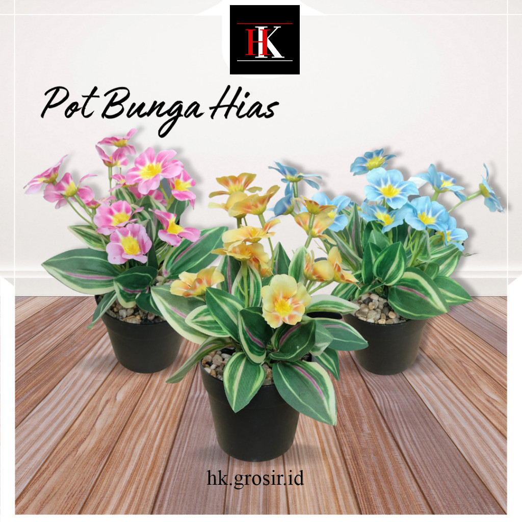 Bunga Hias Plastik Pot Ruang Tamu