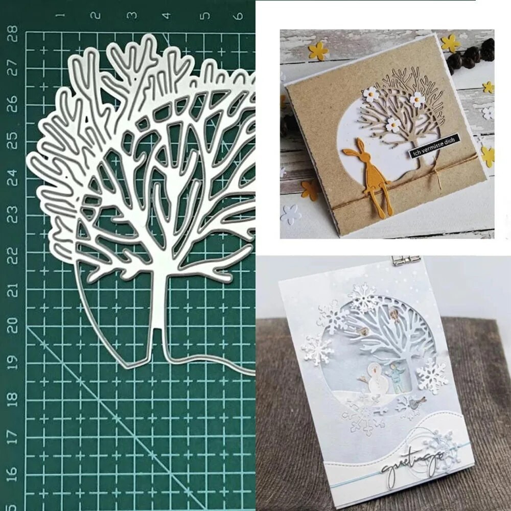 

Circle Background Tree Metal Cutting Dies Decoration Scrapbooking Punch Stencils Album Embossing Crafts