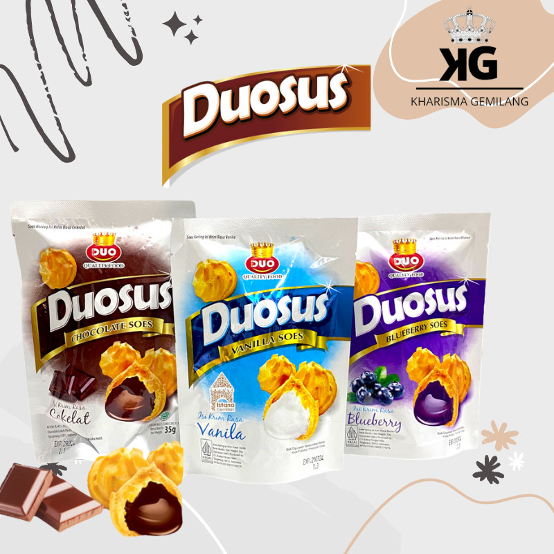 

KG - DUOSUS 35g Rasa Vanila Coklat Blueberry Biskuit Biscuit Snack Murah Anak Dewasa