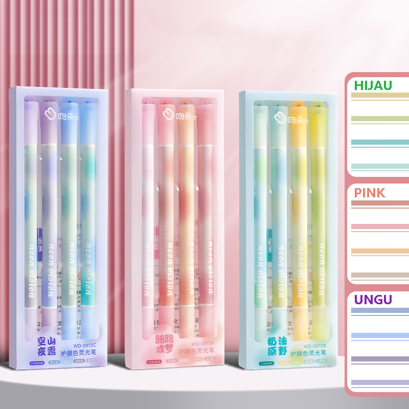 

COD 1 SET STABILO DAN SPIDOL 2IN1 EDISI PASTEL TIE DYE GRADATION COLOR