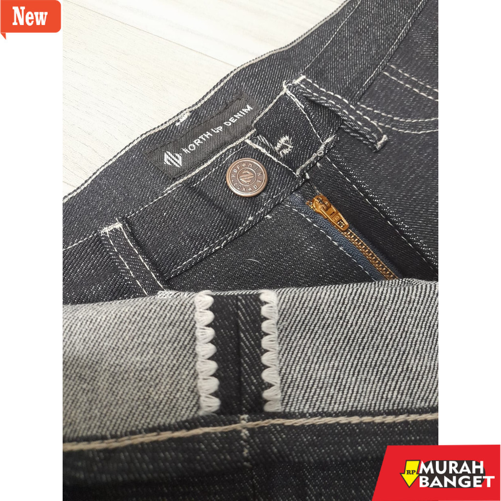 Celana denim pria- NORTH UP DENIM SELVEDGE CELANA JEANS SELVEDGE DENIM ACCENT INDIGO DYED BLACK DENI