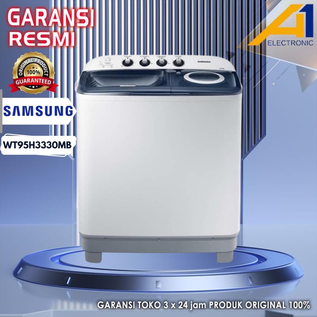 SAMSUNG Mesin Cuci WT95H3330MB 2 Tabung 9,5 Kg Twin Tub